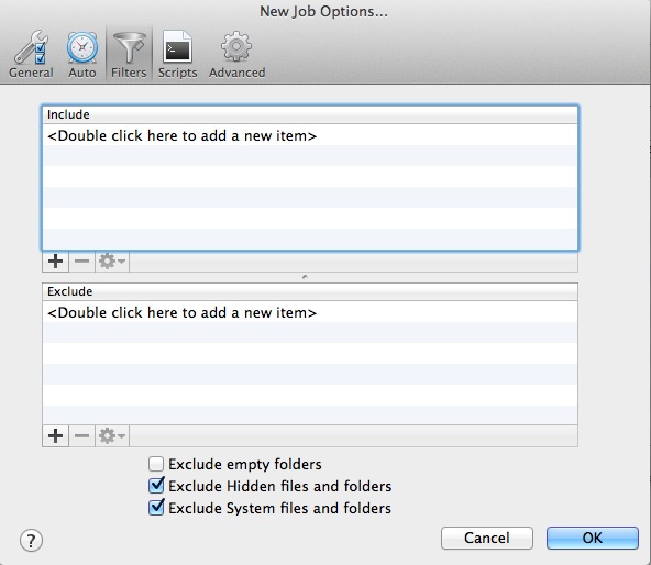 Options: Filters