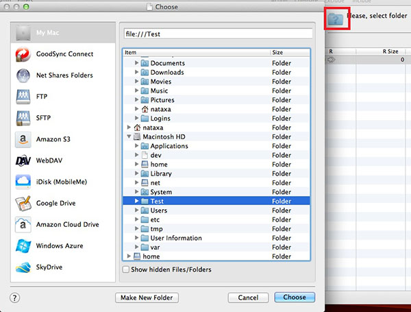 Select Right Folder