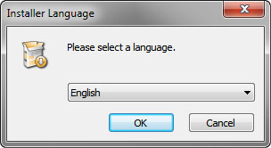 Language Selection dialog