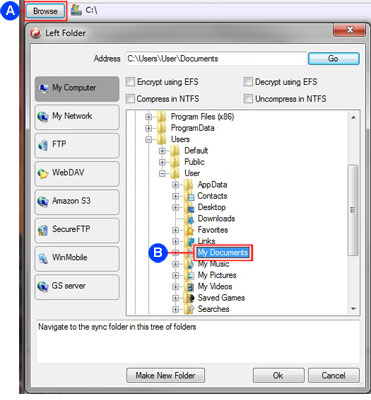 Select Left Folder