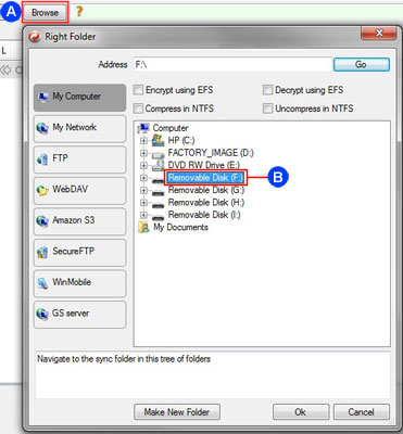 Select Right Folder