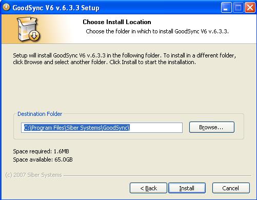Choose Install Location