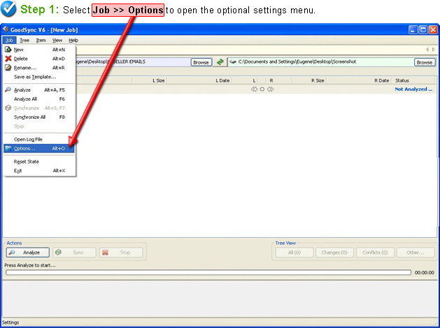 Automatic Settings: Step 1