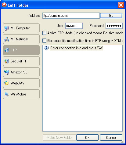 How To Synchronize via FTP and SecureFTP Screenshot 1