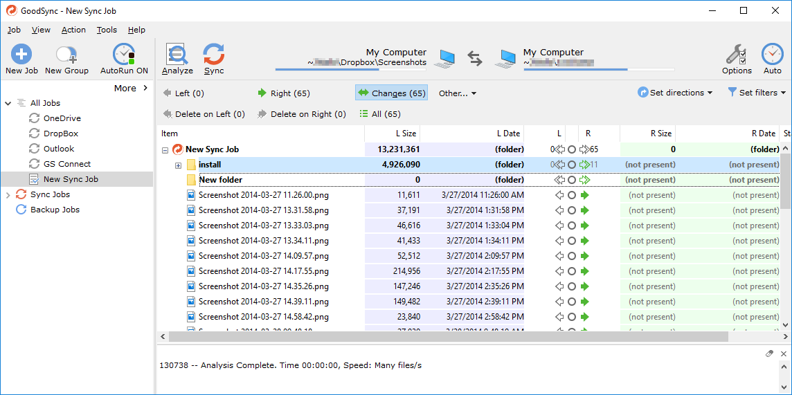 GoodSync 10 interface