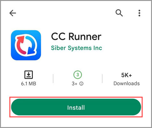 Control Center Deploying Runners on Android