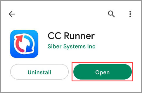Control Center Deploying Runners on Android